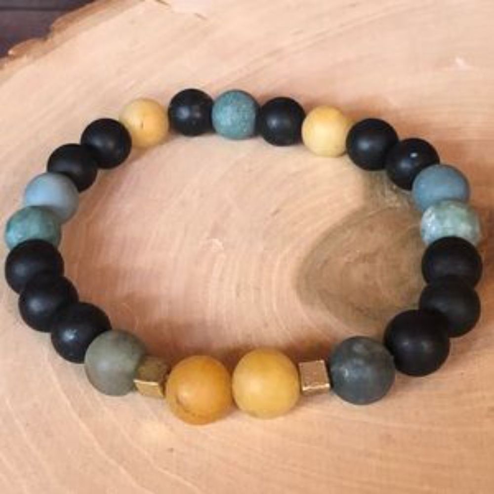 Natural Matt amazonite men’s bracelet